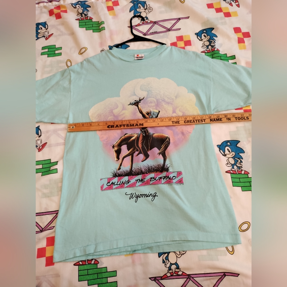 Vintage single stitch Wyoming destination tee nature large t-shirt